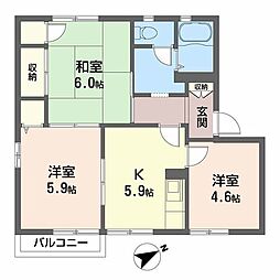 アイクスコートL棟 3Kの間取図画像