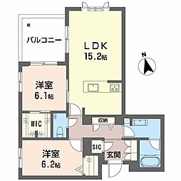 CELFENA 宝塚・川面 HautDeGamme 2LDKの間取図画像