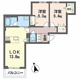 ハワード コート 2LDKの間取図画像