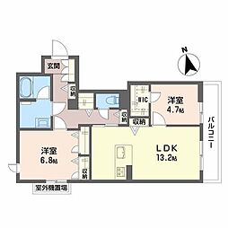 ゴード ヴィラ 2LDKの間取図画像
