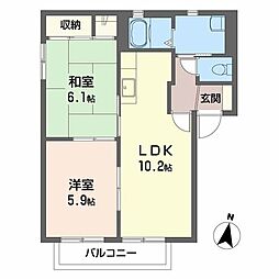 ディアコートA 2LDKの間取図画像