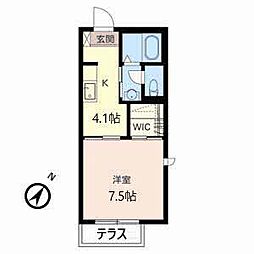 カサエクセレンテ3 1Kの間取図画像