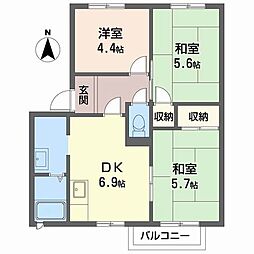 エピーメロンC棟 3DKの間取図画像