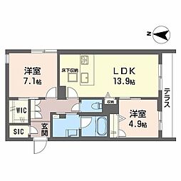 ラバンス 2LDKの間取図画像