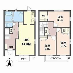 シャルム真美 3LDKの間取図画像