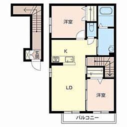 グランドソレイユ 2LDKの間取図画像