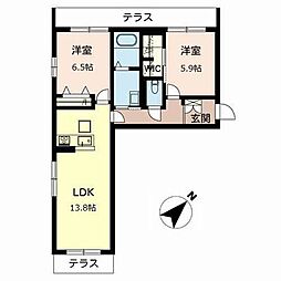 グランジュール 2LDKの間取図画像