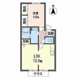 ラ・メール 1LDKの間取図画像
