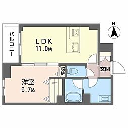 シャーメゾン三条東山 1LDKの間取図画像