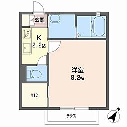 エクセレント淡路 1Kの間取図画像