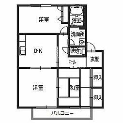 フラワータウン 3DKの間取図画像