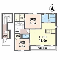 アルコイリス小二里 2LDKの間取図画像