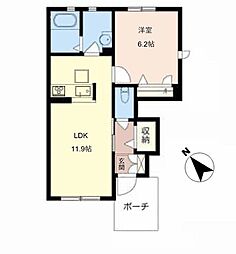セントリビエ南彦根 1LDKの間取図画像
