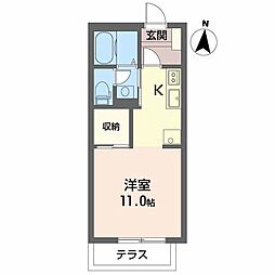 ラ・プリマヴェーラ ワンルームの間取図画像