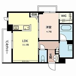 シャーメゾンfamiliar 1LDKの間取図画像