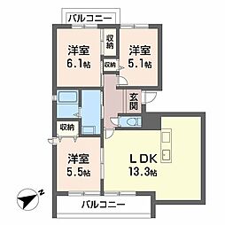 アイエフヴィラ甲子園 3LDKの間取図画像