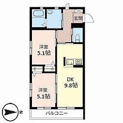ピノ 2DKの間取図画像