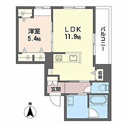 ディアメゾン南塚口 1LDKの間取図画像