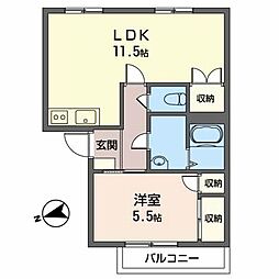 メゾン・ウエスト 1LDKの間取図画像