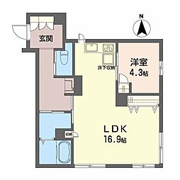 シャーメゾン楠葉 1LDKの間取図画像