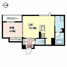 フォレナ小松 1LDKの間取図画像