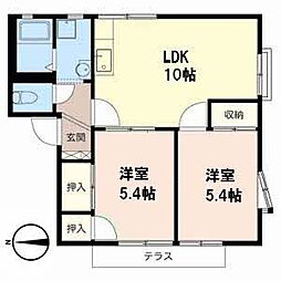 カーサベルデ 2LDKの間取図画像