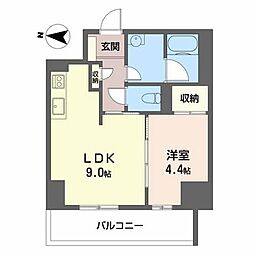 グラヴィーア江坂江の木町 1LDKの間取図画像