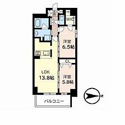 グラヴィーア江坂江の木町 2LDKの間取図画像