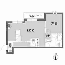 クロワーゼ新大阪 1LDKの間取図画像