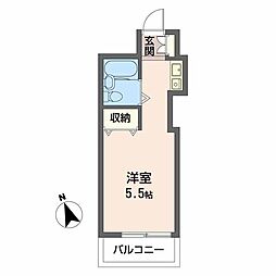 アスティ武庫川 ワンルームの間取図画像