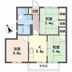 ビュー苦楽園 3Kの間取図画像