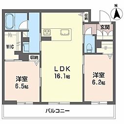 シャーメゾン・ラ・グランシェール 2LDKの間取図画像