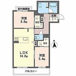 シャーメゾン・ラ・グランシェール 2LDKの間取図画像