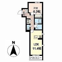 メゾンフェリース 1LDKの間取図画像