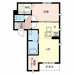 シャーメゾン針中野 1LDKの間取図画像