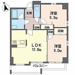セレーノあびこ 2LDKの間取図画像