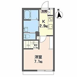 壱番館旭ヶ丘 1Kの間取図画像