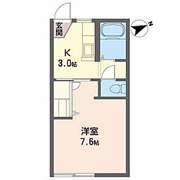 グリーンハイツ小松島 1Kの間取図画像