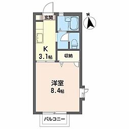 サンフラワーM 1Kの間取図画像
