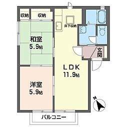 エコープラザ1 2LDKの間取図画像