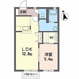 シャーメゾンシュエットB 1LDKの間取図画像