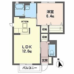 ディアスSENNA 1LDKの間取図画像
