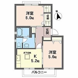 ディアコートエムズ3 2Kの間取図画像