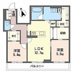 サンシャインSTN 2LDKの間取図画像