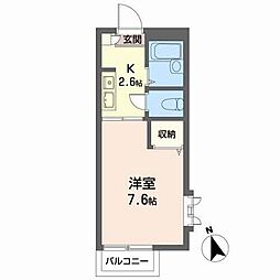 セフィラS 1Kの間取図画像