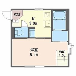 ステラ2 1Kの間取図画像