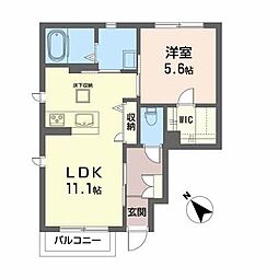 サングラシアス 1LDKの間取図画像