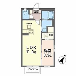 メゾン風雅 1LDKの間取図画像