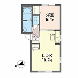 フォンティーヌ国見 1LDKの間取図画像