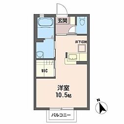 国見グリーンルーフ ワンルームの間取図画像